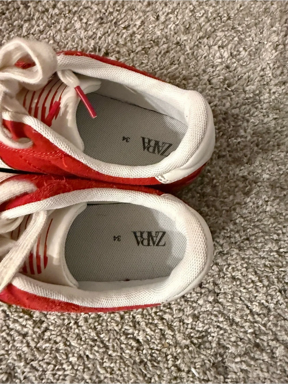 Bundle 3 for $15 Zara Kids Red Suede Sneakers with White Accents